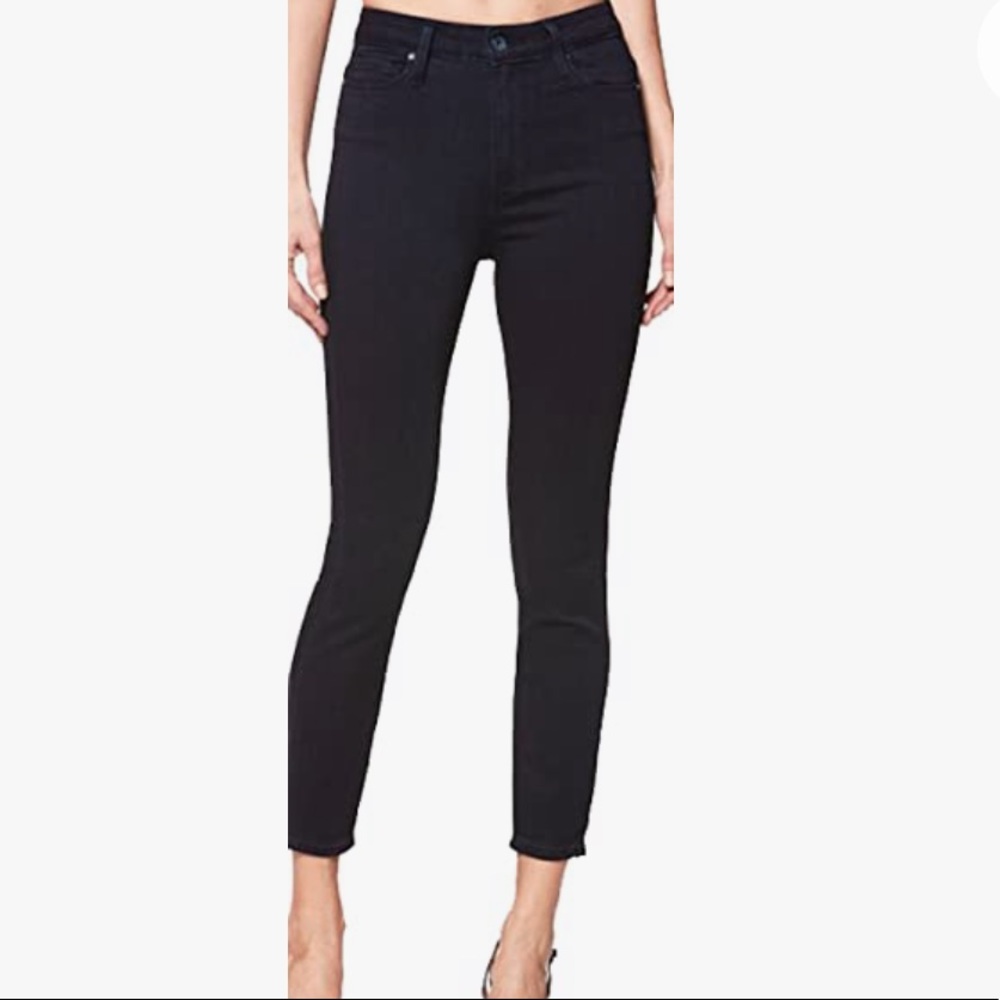 Dark blue cropped Paige jeans, straight leg size 27. Margot crop.
